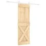 Puerta corredera con herrajes madera maciza de pino 80x210 cm de , Puertas - Ref: Foro24-3203251, Precio: 214,42 €, Descuento: %