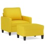 Sillón con taburete tela amarillo claro 60 cm de , Sofás - Ref: Foro24-3201034, Precio: 183,45 €, Descuento: %