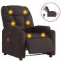Sillón reclinable de masaje eléctrico tela marrón oscuro en Sillones | Comprar online en Foru.es