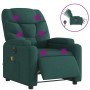 Sillón reclinable de masaje eléctrico tela verde oscuro en Sillones | Comprar online en Foru.es