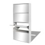 Mueble zapatero 4 compartimentos espejo blanco 63x17x134 cm de vidaXL, Zapateros y organizadores de calzado - Ref: Foro24-273...