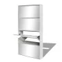Mueble zapatero 4 compartimentos espejo blanco 63x17x134 cm de vidaXL, Zapateros y organizadores de calzado - Ref: Foro24-273...