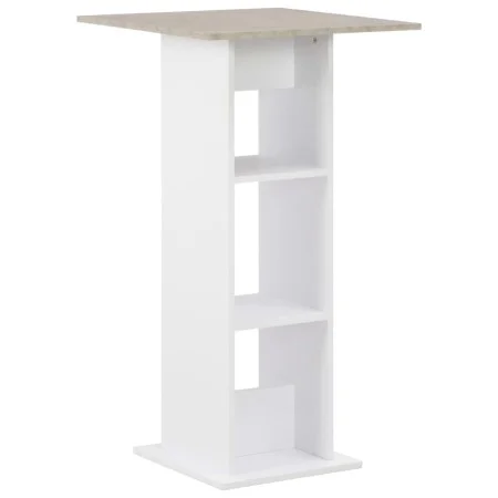 Mesa alta de bar blanco y gris hormigón 60x60x110 cm de , Mesas de cocina y de comedor - Ref: Foro24-280208, Precio: 74,25 €,...