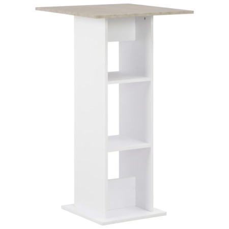 Mesa alta de bar blanco y gris hormigón 60x60x110 cm de , Mesas de cocina y de comedor - Ref: Foro24-280208, Precio: 75,07 €,...