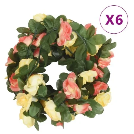 Guirnaldas de flores de Navidad 6 uds rojo atardecer 250 cm de , Coronas y guirnaldas - Ref: Foro24-359041, Precio: 17,04 €, ...