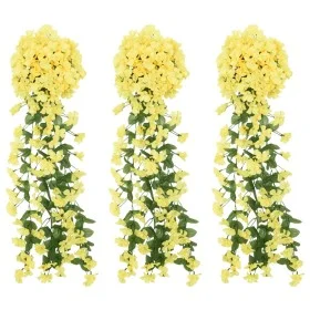Guirnaldas de flores de Navidad 3 uds amarillo 85 cm de , Coronas y guirnaldas - Ref: Foro24-359048, Precio: 17,56 €, Descuen...