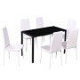 Conjunto de mesa de comedor 7 piezas blanco y negro de vidaXL, muebles para cocinas y comedores - Ref: Foro24-242988, Precio:...