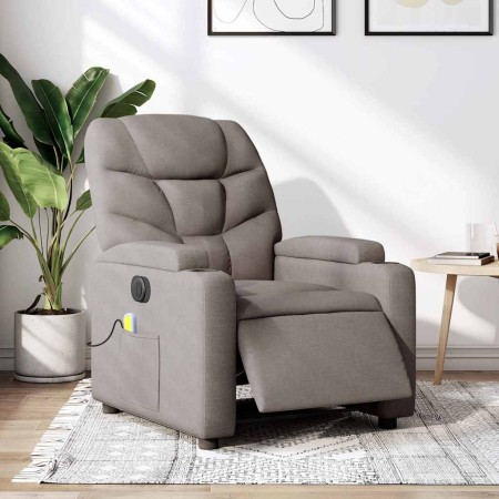 Sillón reclinable de masaje eléctrico tela gris taupe en Sillones | Comprar online en Foru.es