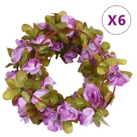 Guirnaldas de flores de Navidad 6 uds morado claro 250 cm de , Coronas y guirnaldas - Ref: Foro24-359043, Precio: 13,66 €, De...