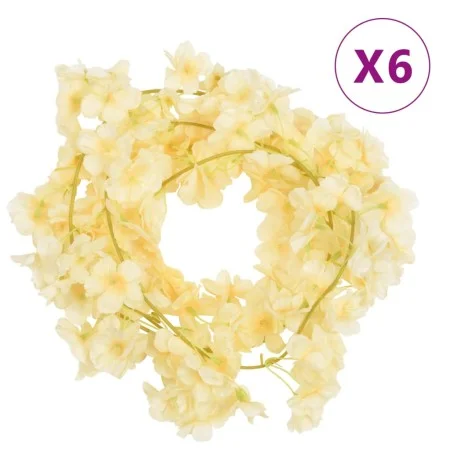 Guirnaldas de flores de Navidad 6 uds champagne 180 cm de , Coronas y guirnaldas - Ref: Foro24-359055, Precio: 17,76 €, Descu...
