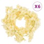 Guirnaldas de flores de Navidad 6 uds champagne 180 cm de , Coronas y guirnaldas - Ref: Foro24-359055, Precio: 17,76 €, Descu...