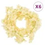 Guirnaldas de flores de Navidad 6 uds champagne 180 cm de , Coronas y guirnaldas - Ref: Foro24-359055, Precio: 17,76 €, Descu...