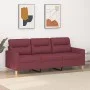 Sofá de 3 plazas de tela rojo tinto 180 cm de , Sofás - Ref: Foro24-359249, Precio: 266,39 €, Descuento: %