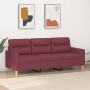 Sofá de 3 plazas de tela rojo tinto 180 cm de , Sofás - Ref: Foro24-359249, Precio: 270,33 €, Descuento: %