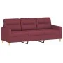 Sofá de 3 plazas de tela rojo tinto 180 cm de , Sofás - Ref: Foro24-359249, Precio: 266,39 €, Descuento: %