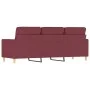 Sofá de 3 plazas de tela rojo tinto 180 cm de , Sofás - Ref: Foro24-359249, Precio: 266,39 €, Descuento: %