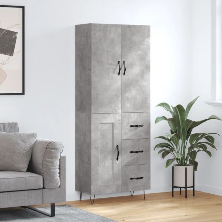 Aparador alto madera contrachapada gris hormigón 69,5x34x180 cm de , Aparadores - Ref: Foro24-3198109, Precio: 169,96 €, Desc...