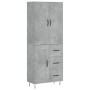 Aparador alto madera contrachapada gris hormigón 69,5x34x180 cm de , Aparadores - Ref: Foro24-3198109, Precio: 169,96 €, Desc...