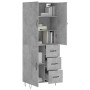 Aparador alto madera contrachapada gris hormigón 69,5x34x180 cm de , Aparadores - Ref: Foro24-3198109, Precio: 169,96 €, Desc...