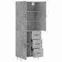 Aparador alto madera contrachapada gris hormigón 69,5x34x180 cm de , Aparadores - Ref: Foro24-3198109, Precio: 169,96 €, Desc...