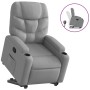 Sillón reclinable elevable de tela gris claro en Sillones | Comprar online en Foru.es