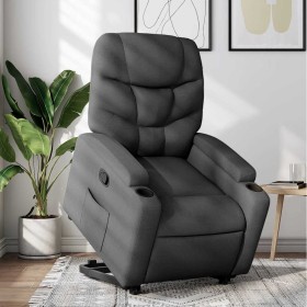 Sillón reclinable elevable de tela gris oscuro en Sillones | Comprar online en Foru.es