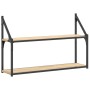 Estantería de pared 2 niveles madera roble Sonoma 80x21x51 cm de , Estantes y estanterías - Ref: Foro24-835465, Precio: 33,95...