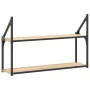Estantería de pared 2 niveles madera roble Sonoma 80x21x51 cm de , Estantes y estanterías - Ref: Foro24-835465, Precio: 33,95...