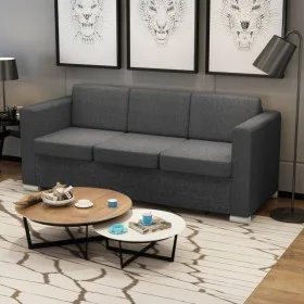 Sofá 3 plazas de tela gris oscuro de , Sofás - Ref: Foro24-243584, Precio: 397,64 €, Descuento: %