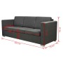 Sofá 3 plazas de tela gris oscuro de , Sofás - Ref: Foro24-243584, Precio: 403,95 €, Descuento: %