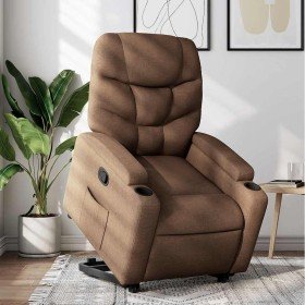 Sillón reclinable elevable de tela marrón en Sillones | Comprar online en Foru.es