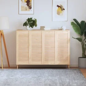 Closet door with 4 slats made of pine wood, 99.3x39.4 cm by , cabinet doors - Ref: Foro24-151135, Price: 90,41 €, Discount: %