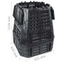 Compostador de jardín negro 93,3x93,3x113 cm 740 L de , Compostadores - Ref: Foro24-146277, Precio: 110,86 €, Descuento: %