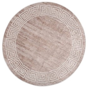 Alfombra lavable antideslizante beige 120 cm de , Alfombras - Ref: Foro24-337945, Precio: 32,40 €, Descuento: %