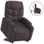 Sillón reclinable elevable tela marrón oscuro en Sillones | Comprar online en Foru.es