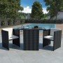 Mesa y sillas bistró jardín 3 pzas y cojines poli ratán negro de vidaXL, Conjuntos de jardín - Ref: Foro24-42484, Precio: 267...