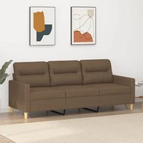 Sofá de 3 plazas de tela marrón 180 cm de , Sofás - Ref: Foro24-359246, Precio: 255,02 €, Descuento: %