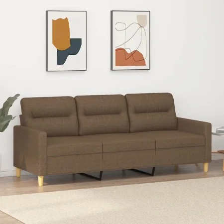 Sofá de 3 plazas de tela marrón 180 cm de , Sofás - Ref: Foro24-359246, Precio: 255,02 €, Descuento: %