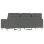 Sofá de 3 plazas de tela gris oscuro 180 cm de , Sofás - Ref: Foro24-359244, Precio: 284,71 €, Descuento: %