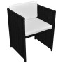 Mesa y sillas bistró jardín 3 pzas y cojines poli ratán negro de vidaXL, Conjuntos de jardín - Ref: Foro24-42484, Precio: 267...