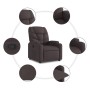 Sillón reclinable elevable tela marrón oscuro en Sillones | Comprar online en Foru.es