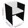 Mesa y sillas bistró jardín 3 pzas y cojines poli ratán negro de vidaXL, Conjuntos de jardín - Ref: Foro24-42484, Precio: 263...