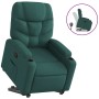 Sillón reclinable elevable tela verde oscuro en Sillones | Comprar online en Foru.es