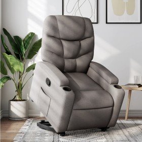 Sillón reclinable elevable tela gris taupe en Sillones | Comprar online en Foru.es