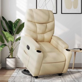 Sillón reclinable elevable de tela color crema en Sillones | Comprar online en Foru.es