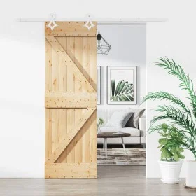 Sliding door with solid pine wood fittings 70x210 cm by , Doors - Ref: Foro24-3203173, Price: 188,09 €, Discount: %