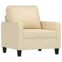 Sillón con taburete tela crema 60 cm de , Sofás - Ref: Foro24-3201031, Precio: 207,62 €, Descuento: %