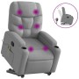 Sillón de masaje reclinable de pie de tela gris claro en Sillones | Comprar online en Foru.es