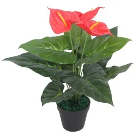 Planta de anturio artificial con maceta 45 cm roja y amarilla de , Flora artificial - Ref: Foro24-244446, Precio: 22,41 €, De...