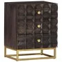 Mesita de noche de madera maciza de mango negro 40x30x50 cm de , Mesitas de noche - Ref: Foro24-320813, Precio: 140,89 €, Des...